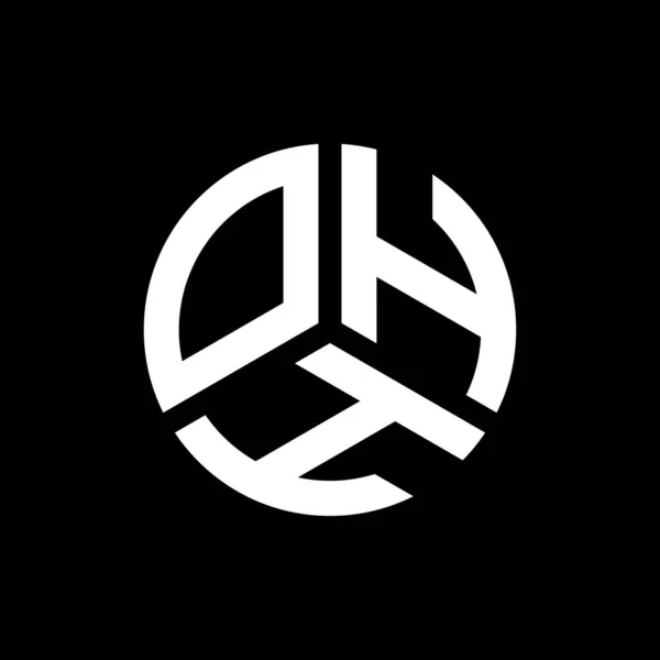 Diseño Del Logotipo Letra Ohh Sobre Fondo Negro Ohh Iniciales — Vector de stock