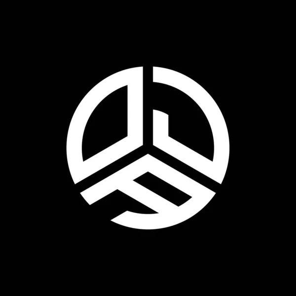 Oja Logo Ontwerp Zwarte Achtergrond Ojeen Creatief Initialen Letter Logo — Stockvector