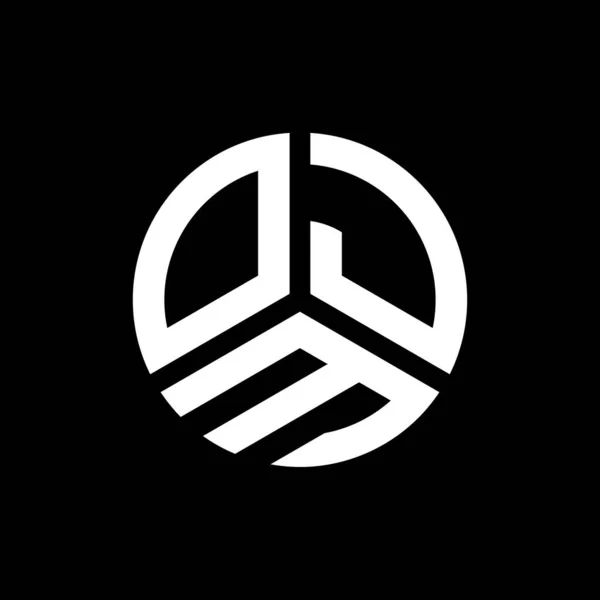 Siyah Arka Planda Ojm Harf Logosu Tasarımı Ojm Yaratıcı Harflerin — Stok Vektör