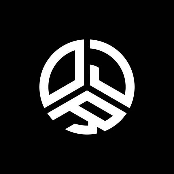 Σχεδιασμός Λογότυπου Γραμμάτων Ojr Μαύρο Φόντο Δημιουργικά Αρχικά Ojr Έννοια — Διανυσματικό Αρχείο