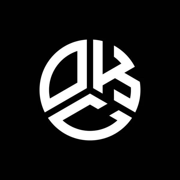 Diseño Del Logotipo Letra Okc Sobre Fondo Negro Okc Iniciales — Vector de stock