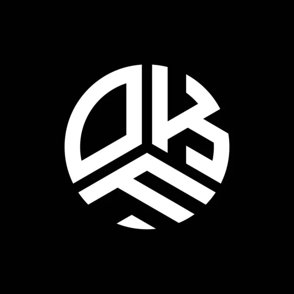 Desain Logo Huruf Okf Pada Latar Belakang Hitam Okf Kreatif - Stok Vektor