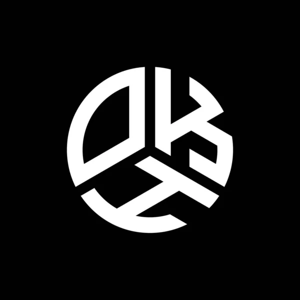 Desain Logo Huruf Okh Pada Latar Belakang Hitam Okh Kreatif - Stok Vektor