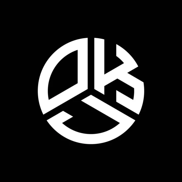 Okj Design Logotipo Carta Fundo Preto Okj Iniciais Criativas Conceito —  Vetores de Stock
