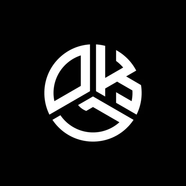 Desain Logo Huruf Okl Pada Latar Belakang Hitam Okl Kreatif - Stok Vektor