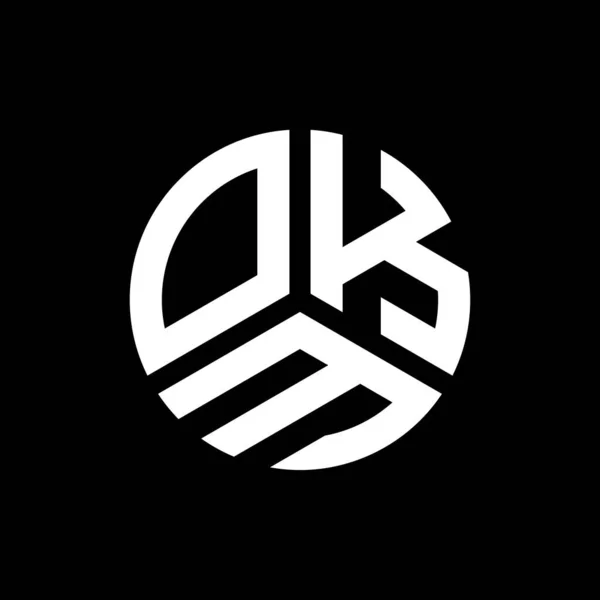 Okm Design Logotipo Carta Fundo Preto Okm Iniciais Criativas Conceito —  Vetores de Stock