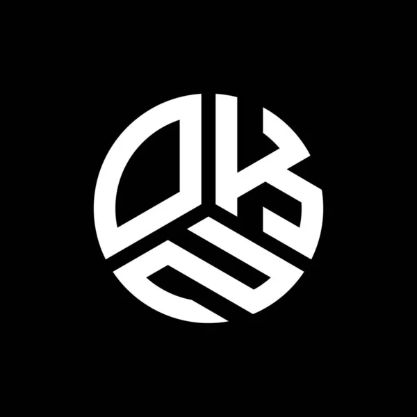Desain Logo Huruf Okn Pada Latar Belakang Hitam Okn Kreatif - Stok Vektor