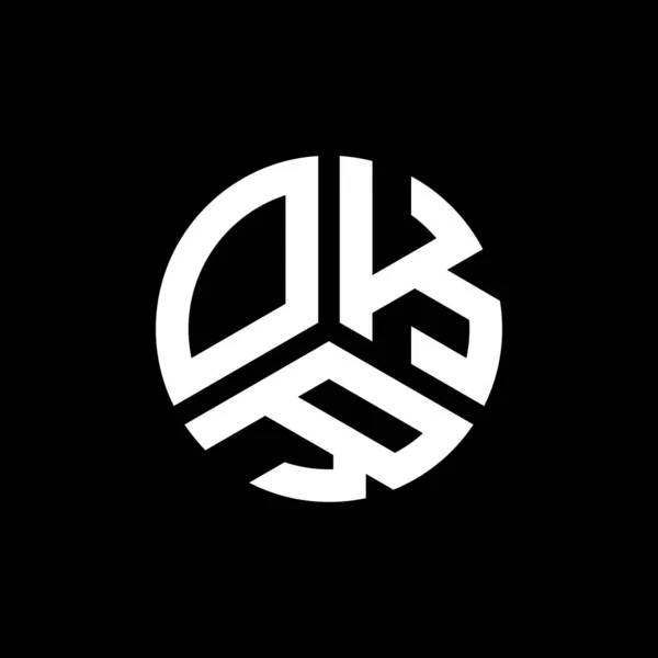 Desain Logo Surat Okr Pada Latar Belakang Hitam Okr Kreatif - Stok Vektor
