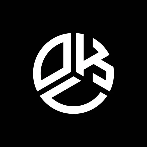 Okv Design Logotipo Carta Fundo Preto Okv Iniciais Criativas Conceito — Vetor de Stock