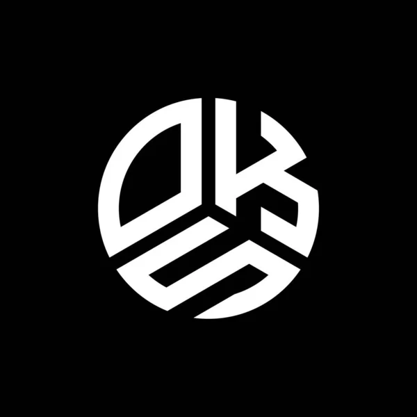 Diseño Del Logotipo Letra Oks Sobre Fondo Negro Oks Iniciales — Vector de stock