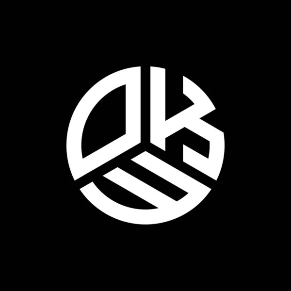 Diseño Del Logotipo Letra Okw Sobre Fondo Negro Okw Iniciales — Vector de stock