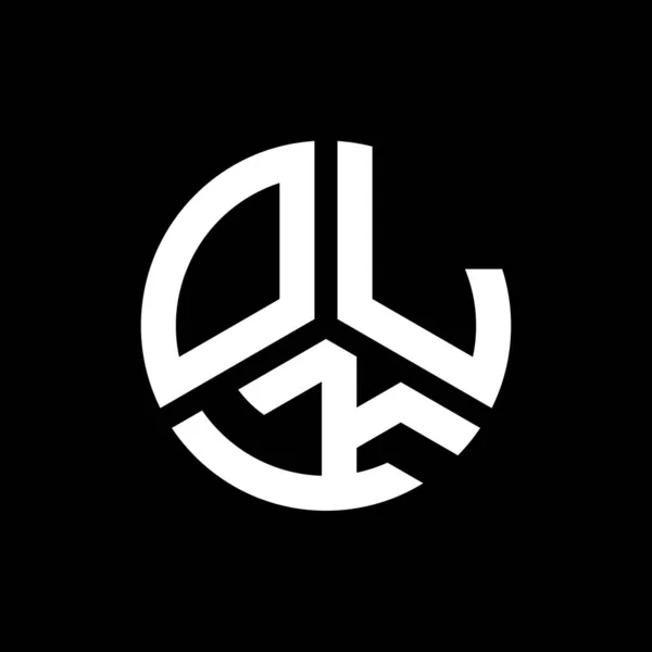 Projekt Logo Litery Olk Czarnym Tle Kreatywne Inicjały Olk Koncepcja — Wektor stockowy