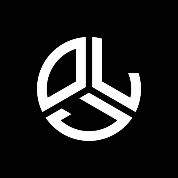 Siyah Arka Planda Olj Harf Logosu Tasarımı Olj Yaratıcı Harflerin — Stok Vektör