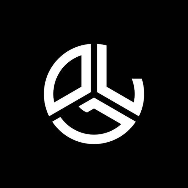 Diseño Del Logotipo Letra Oll Sobre Fondo Negro Oll Iniciales — Vector de stock