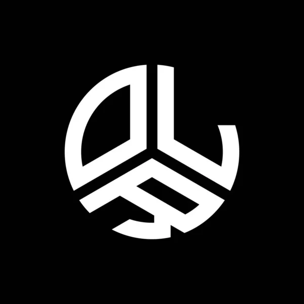 Diseño Del Logotipo Letra Olr Sobre Fondo Negro Olr Iniciales — Vector de stock
