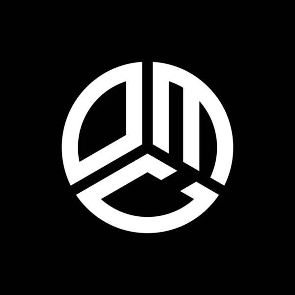 Omc Logo Ontwerp Zwarte Achtergrond Omc Creatieve Initialen Letter Logo — Stockvector