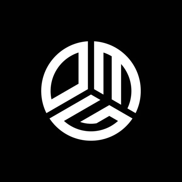 Logo Lettera Omg Sfondo Nero Concetto Logo Lettera Iniziali Creative — Vettoriale Stock