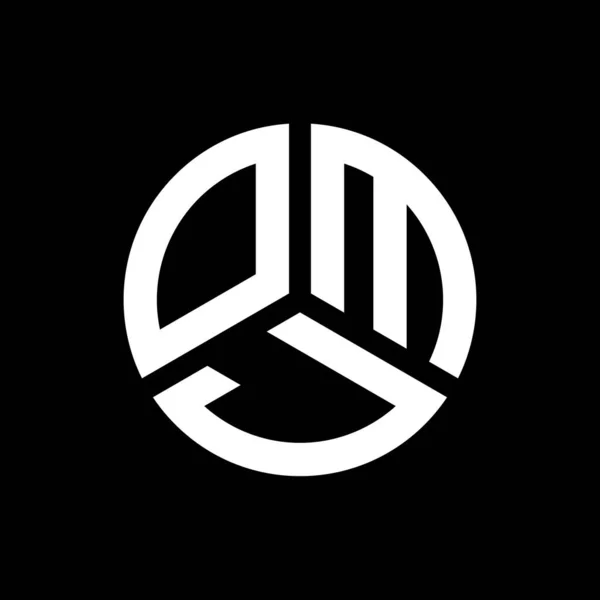 Projekt Logo Litery Omj Czarnym Tle Omj Twórcze Inicjały Koncepcja — Wektor stockowy