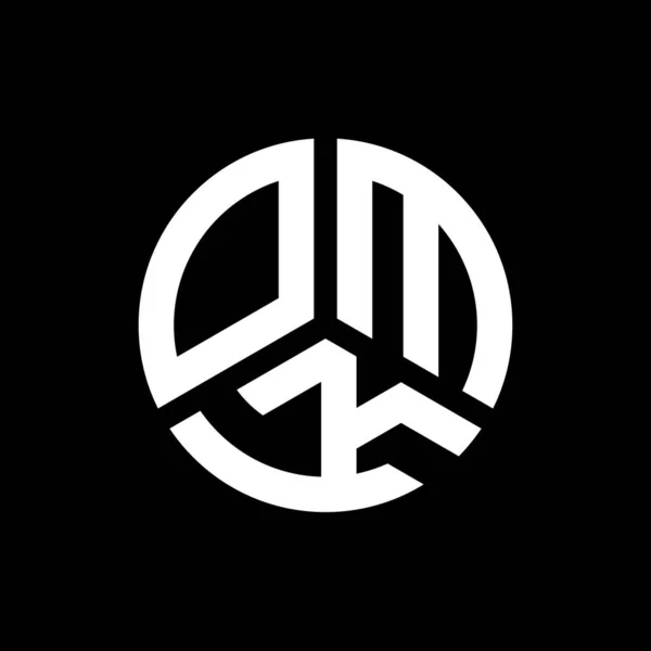 Diseño Del Logotipo Letra Omk Sobre Fondo Negro Omk Iniciales — Vector de stock