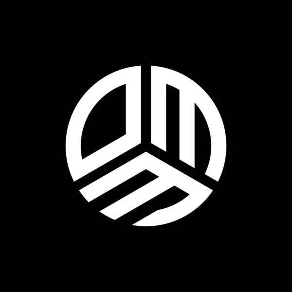Diseño Del Logotipo Letra Omm Sobre Fondo Negro Omm Iniciales — Vector de stock