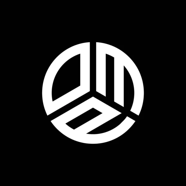Diseño Del Logotipo Letra Omp Sobre Fondo Negro Omp Iniciales — Vector de stock