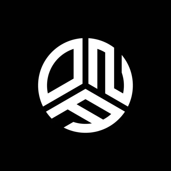 Ona Logo Ontwerp Zwarte Achtergrond Ona Creatieve Initialen Letter Logo — Stockvector