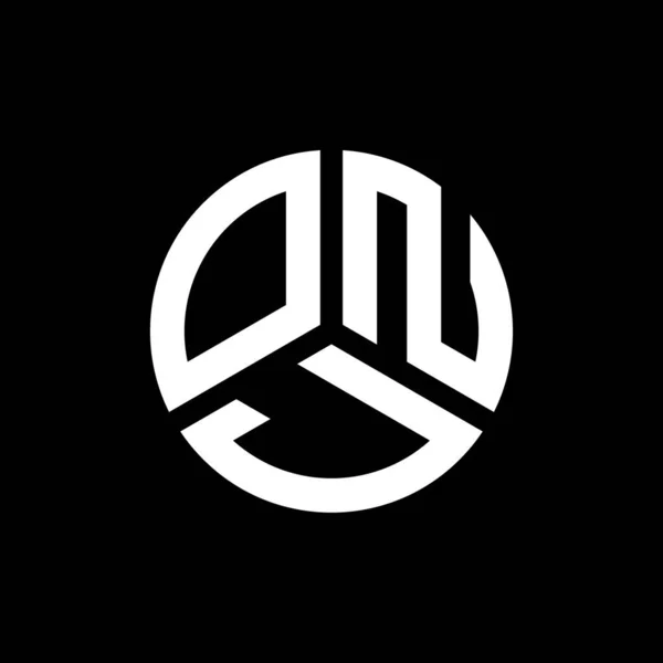 Onj Letter Logo Design Auf Schwarzem Hintergrund Onj Kreative Initialen — Stockvektor