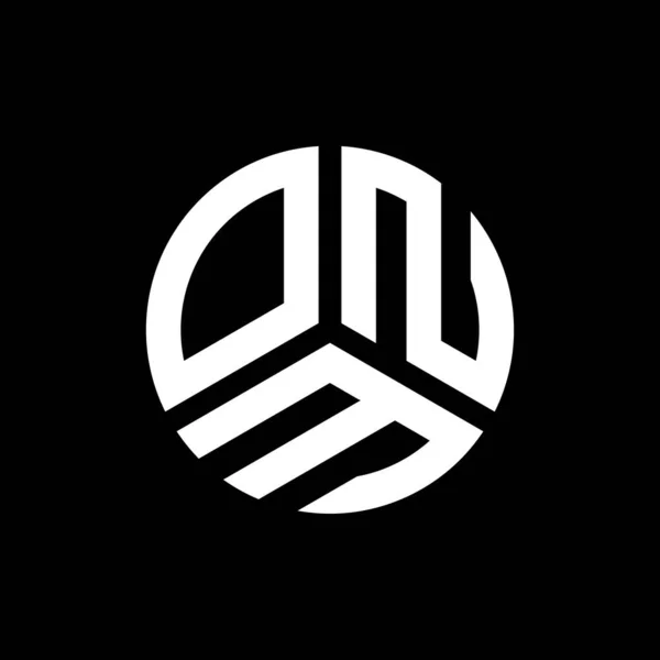 Diseño Del Logotipo Letra Onm Sobre Fondo Negro Onm Iniciales — Archivo Imágenes Vectoriales