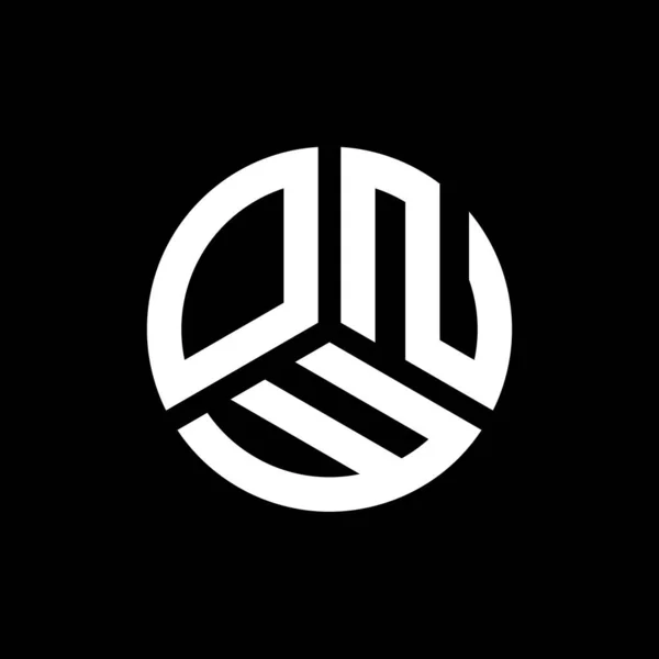 Logo Onw Sfondo Nero Onw Creative Iniziali Lettera Logo Concept — Vettoriale Stock