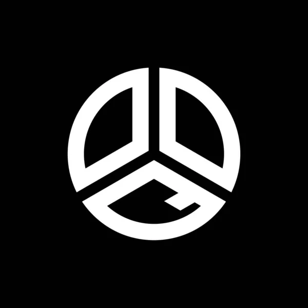 Ooqの文字のロゴデザインは黒を基調としています Ooqクリエイティブイニシャルレターロゴコンセプト Ooq文字デザイン — ストックベクタ