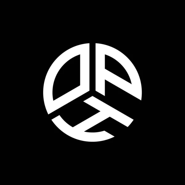 黒の背景にPrintophの文字ロゴデザイン Ophクリエイティブイニシャルレターロゴコンセプト Oph手紙のデザイン — ストックベクタ
