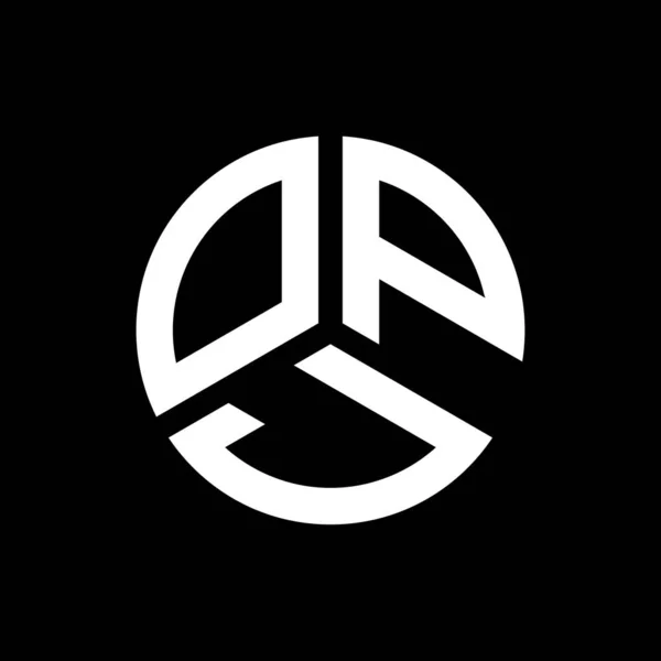 Opj Lettre Logo Design Sur Fond Noir Opj Initiales Créatives — Image vectorielle
