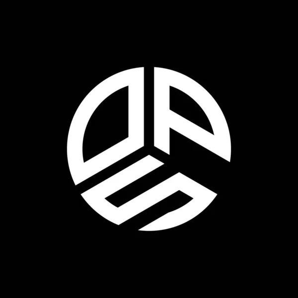 Ops Design Logotipo Carta Fundo Preto Ops Iniciais Criativas Conceito — Vetor de Stock