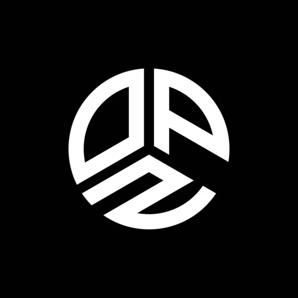 Opz Lettre Logo Design Sur Fond Noir Opz Initiales Créatives — Image vectorielle