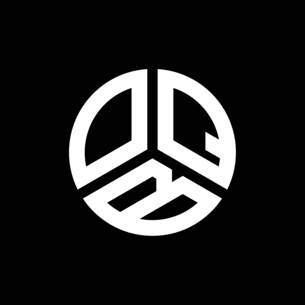 Logo Oqb Desain Huruf Pada Latar Belakang Hitam Oqb Kreatif - Stok Vektor