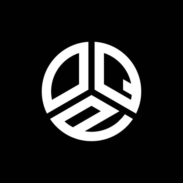 Siyah Arka Planda Oqp Harf Logosu Tasarımı Oqp Yaratıcı Harflerin — Stok Vektör