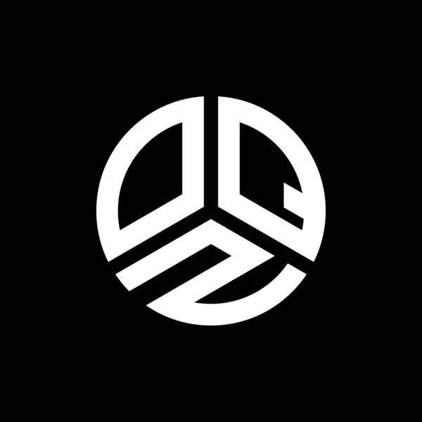 Diseño Del Logotipo Letra Oqz Sobre Fondo Negro Oqz Iniciales — Vector de stock