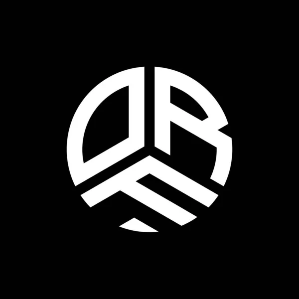Projekt Logo Litery Orf Czarnym Tle Inicjały Twórcze Orf Koncepcja — Wektor stockowy