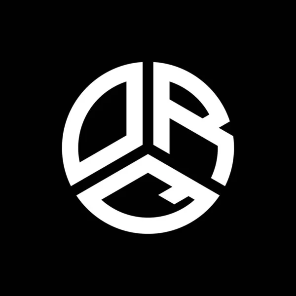 Orq Lettre Logo Design Sur Fond Noir Orq Initiales Créatives — Image vectorielle