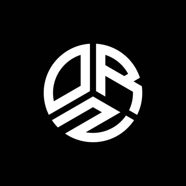 Diseño Del Logotipo Letra Orz Sobre Fondo Negro Orz Iniciales — Vector de stock