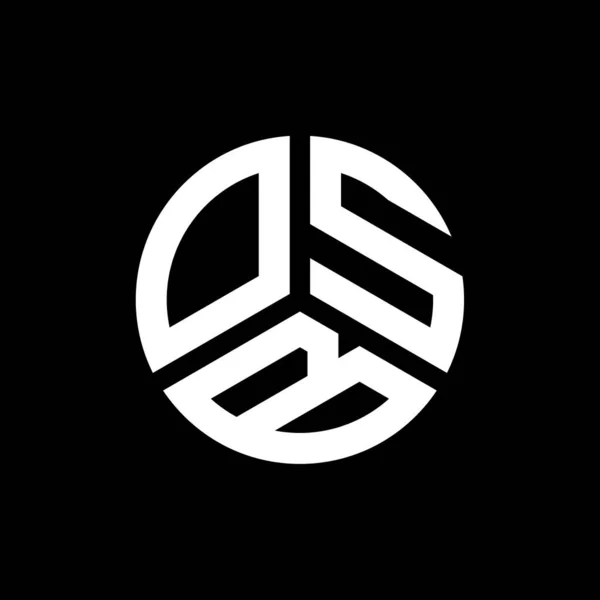 Osb Lettre Logo Design Sur Fond Noir Osb Initiales Créatives — Image vectorielle