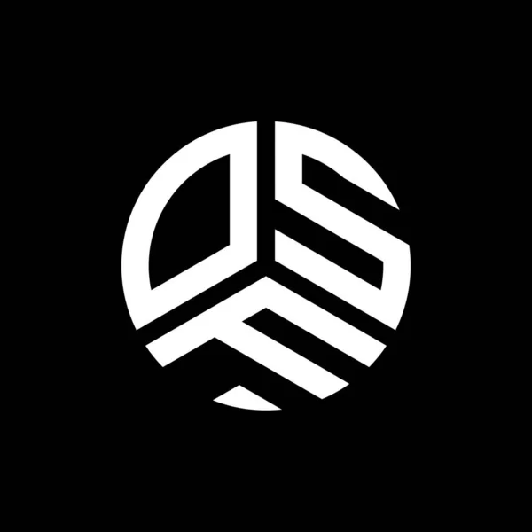 Design Logo Scrisorii Osf Fundal Negru Conceptul Logo Uri Inițialelor — Vector de stoc