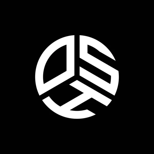 Diseño Del Logotipo Letra Osh Sobre Fondo Negro Osh Iniciales — Vector de stock