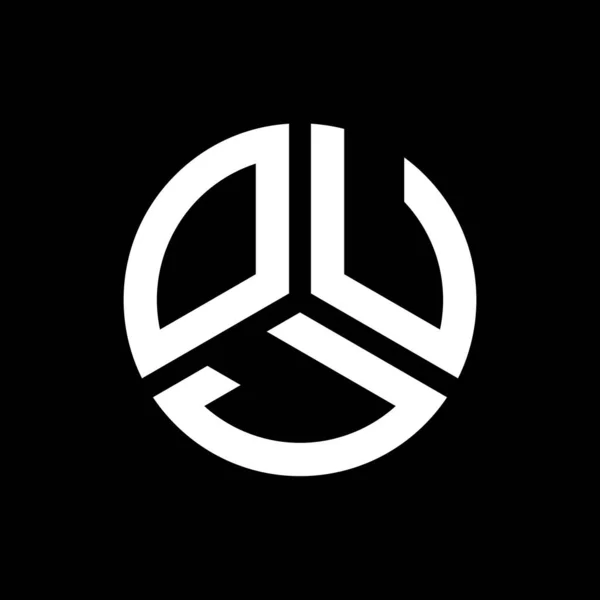 Siyah Arka Planda Ouj Harfi Logo Tasarımı Ouj Yaratıcı Harflerin — Stok Vektör