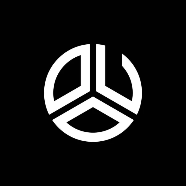 Projekt Logo Litery Ouo Czarnym Tle Kreatywne Inicjały Ouo Koncepcja — Wektor stockowy