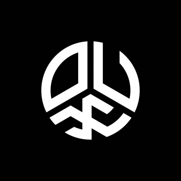 Diseño Del Logotipo Letra Oux Sobre Fondo Negro Oux Iniciales — Vector de stock