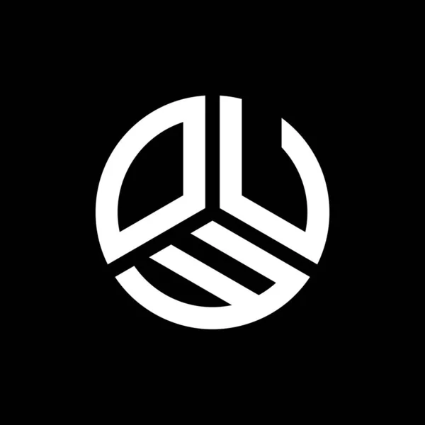 Ouw Lettre Logo Design Sur Fond Noir Ouw Initiales Créatives — Image vectorielle