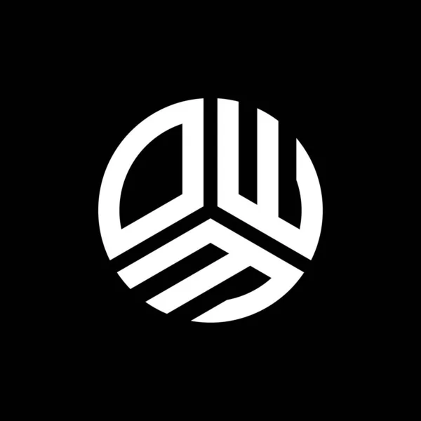 Diseño Del Logotipo Letra Owm Sobre Fondo Negro Owm Iniciales — Vector de stock