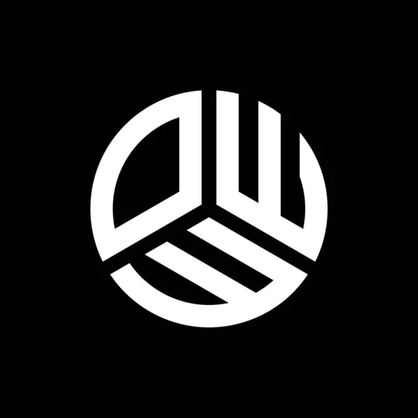 Oww Lettre Logo Design Sur Fond Noir Oww Initiales Créatives — Image vectorielle