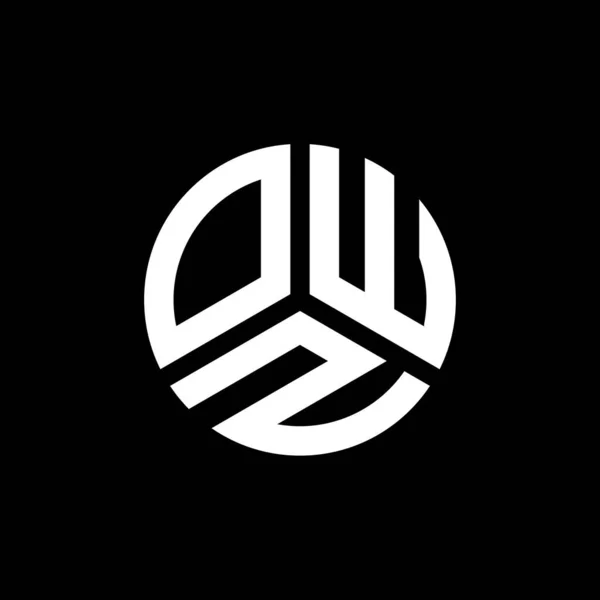 Owz Logo Ontwerp Zwarte Achtergrond Owz Creatieve Initialen Letter Logo — Stockvector
